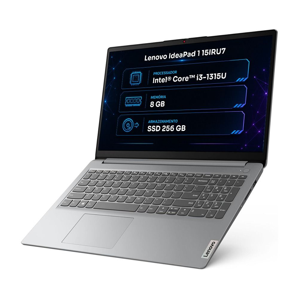 Notebook Lenovo Ideapad 1 15IRU7 Intel Core i3-1315U SSD 256GB 8GB Windows 11 15.6"