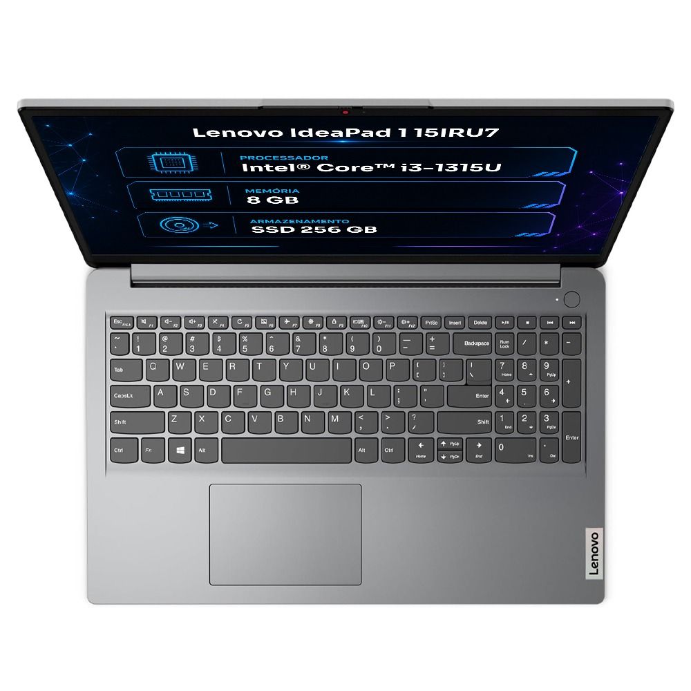 Notebook Lenovo Ideapad 1 15IRU7 Intel Core i3-1315U SSD 256GB 8GB Windows 11 15.6"