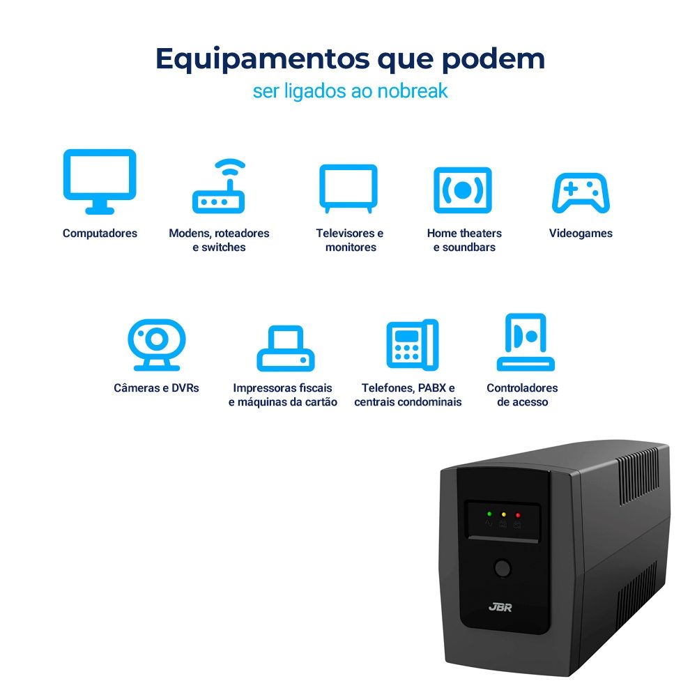 Nobreak JBR Guard 800VA 400W 120V com Bateria