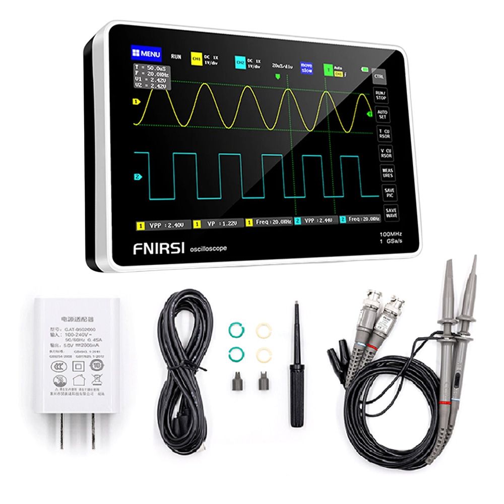 Osciloscópio Digital Tablet FNIRSI 1013D 100MHz com Gerador de Sinais