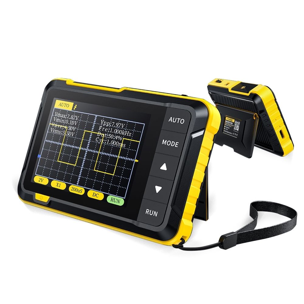 Mini Osciloscópio Digital FNIRSI DSO152 200 KHz Portátil Amarelo