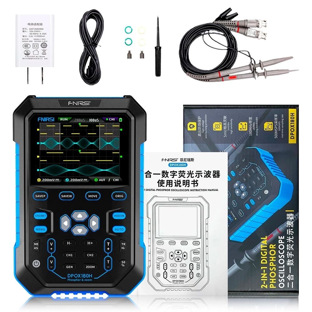 Osciloscópio Digital FNIRSI Portátil DPOX180H Azul