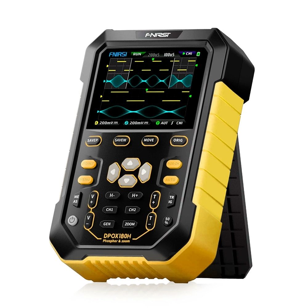 Osciloscópio Digital FNIRSI Portátil DPOX180H Amarelo