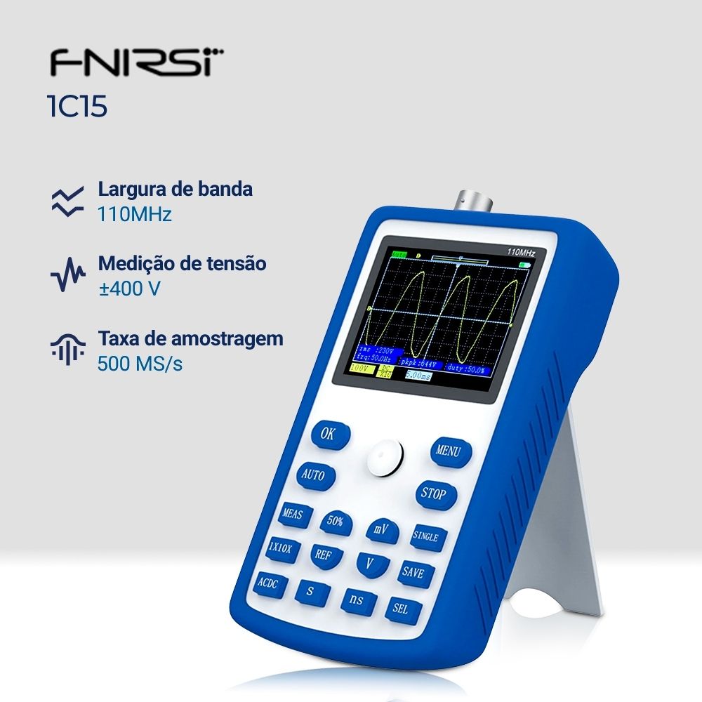 Osciloscópio Digital FNIRSI Portátil 1C15