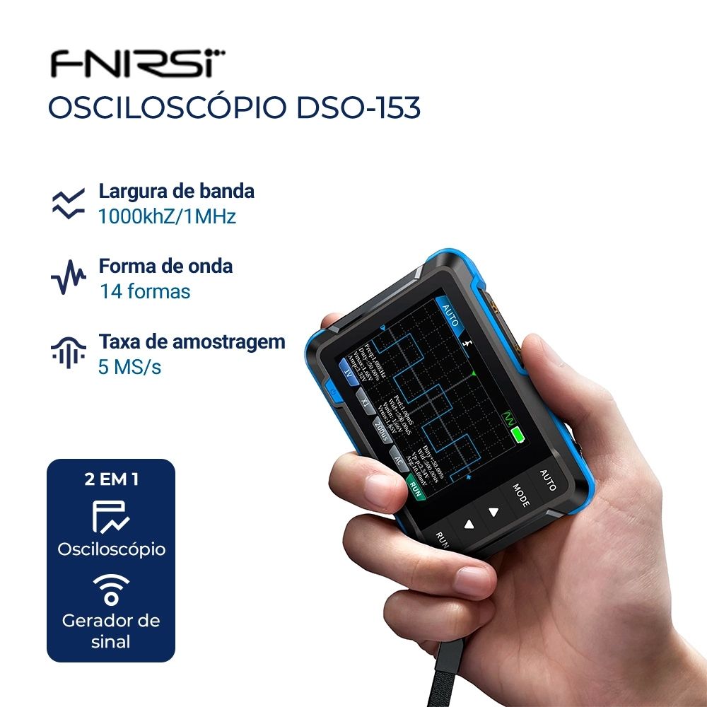 Mini Osciloscópio Digital FNIRSI Portátil DSO153