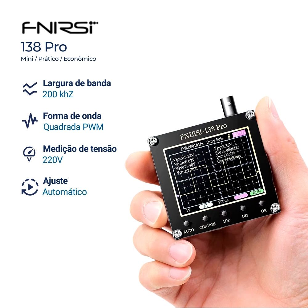 Osciloscópio Digital FNIRSI Portátil 138PR-4