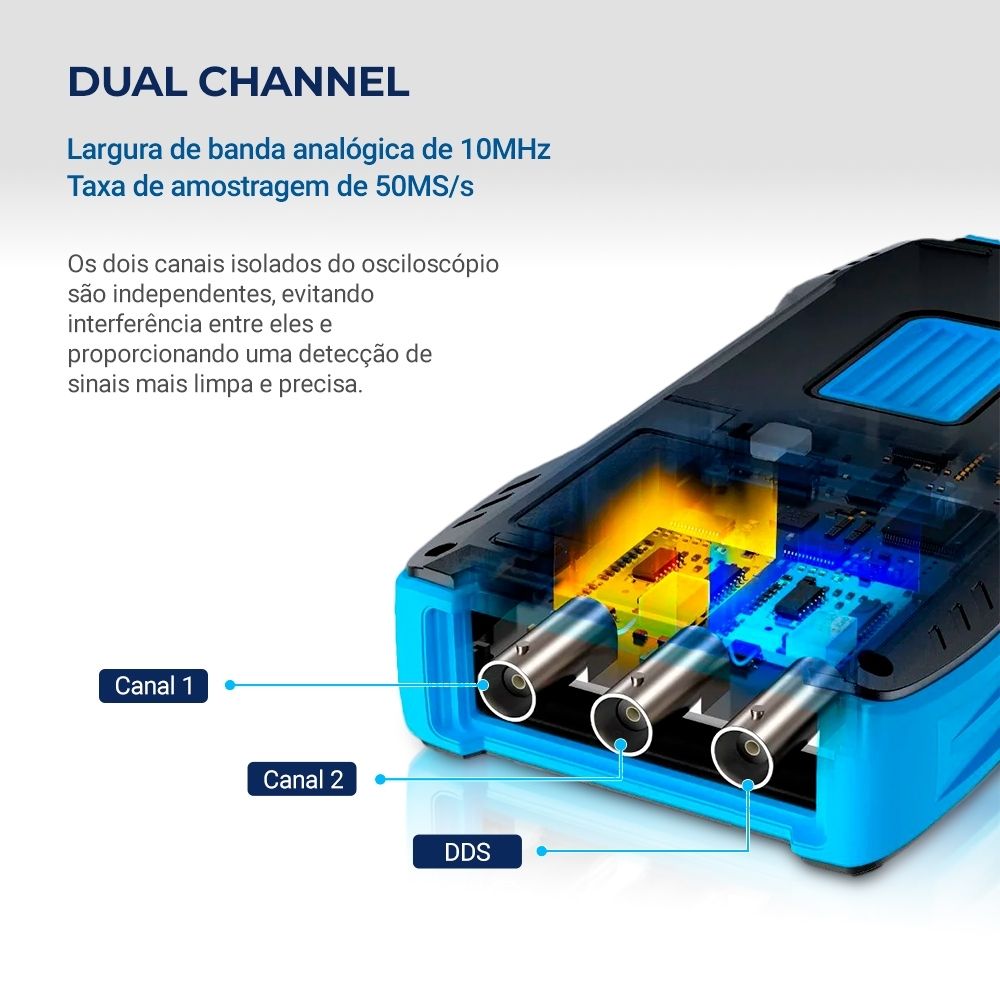 Mini Osciloscópio Digital FNIRSI 2C23T Portátil