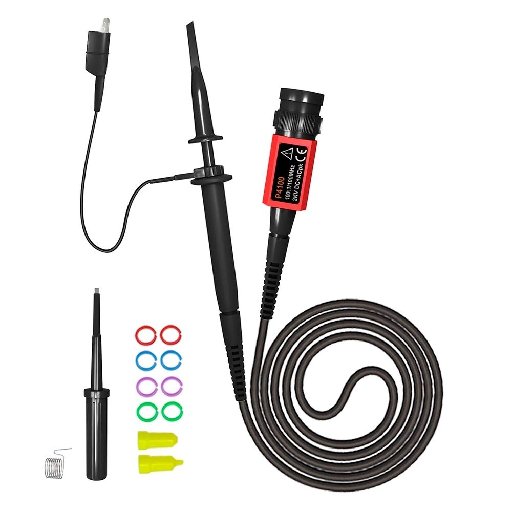 Osciloscópio Digital FNIRSI P4100 de alta precisão com interfaces de diagnóstico com cabos USB e acessórios