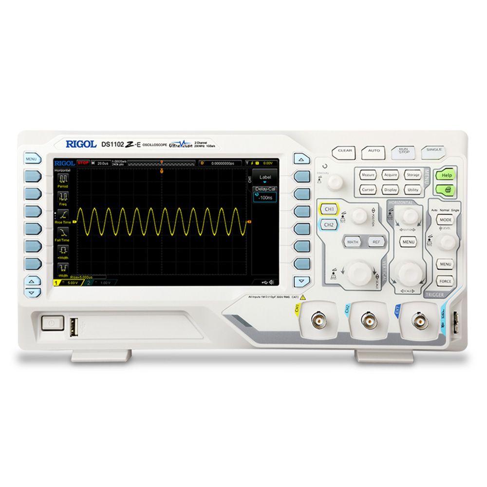 Osciloscópio Digital Rigol DS1102Z-E de alta precisão com interfaces de diagnóstico com cabos USB e acessórios