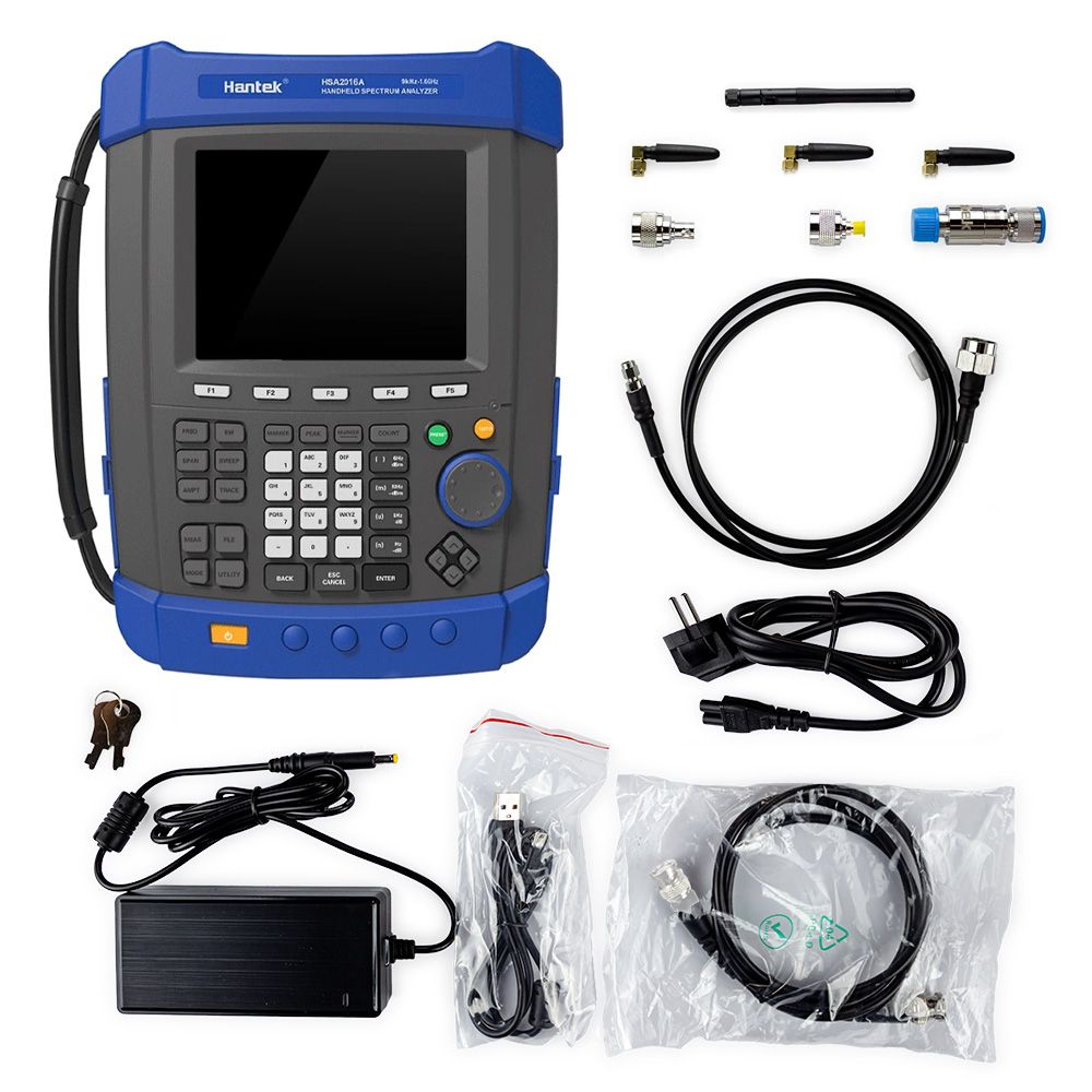 Analisador de Espectro Hantek HSA2016B Digital Portátil 9KHz a 1.6GHz com Conversor de Impedância 50Ω - 75Ω