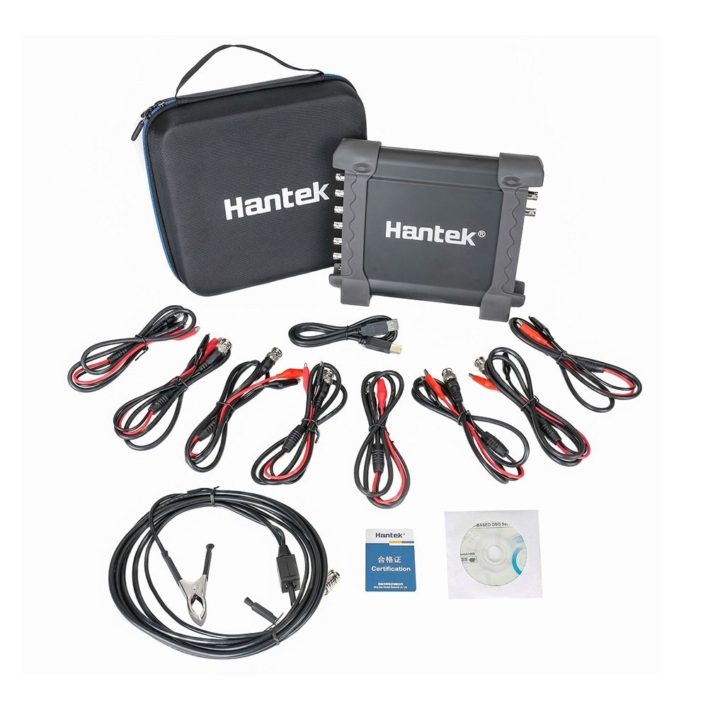 Osciloscópio Digital Hantek 1008C de alta precisão com interfaces de diagnóstico com cabos USB e acessórios