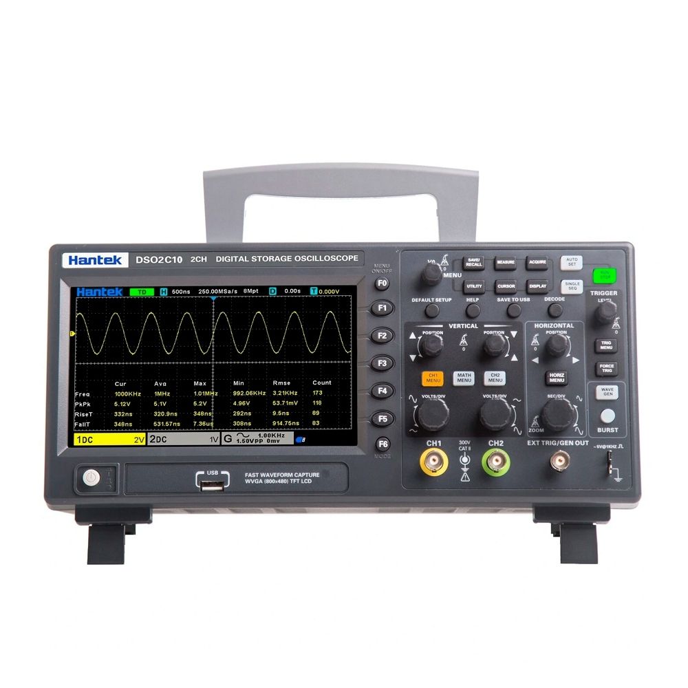 Osciloscópio Digital Hantek DSO2C10 100MHz 2 Canais 1GS/s 8Mpts