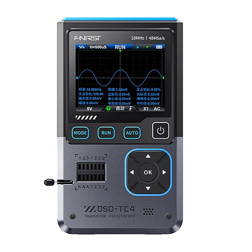 Mini Osciloscópio Digital 3 em 1 com Teste de Componentes FNIRSI DSO-TC4