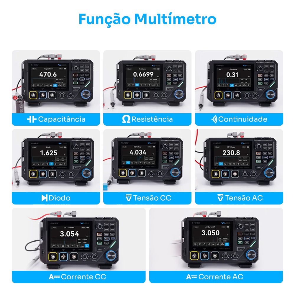 Mini Osciloscópio Digital 3 em 1 FNIRSI 2D15P