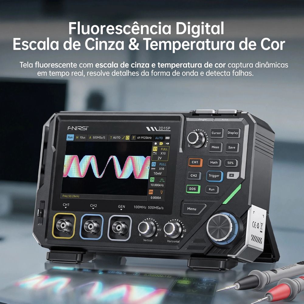 Mini Osciloscópio Digital 3 em 1 FNIRSI 2D15P