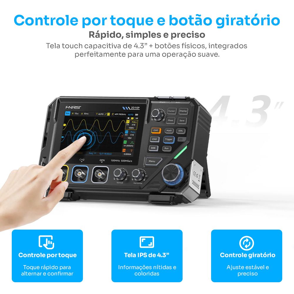 Mini Osciloscópio Digital 3 em 1 FNIRSI 2D15P