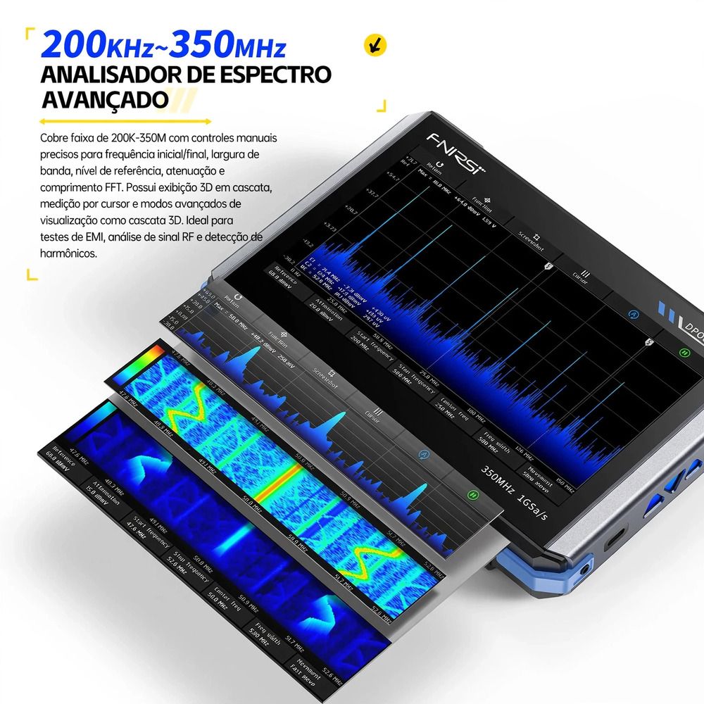 Osciloscópio Digital Tablet 4 em 1 FNIRSI DPOS350P