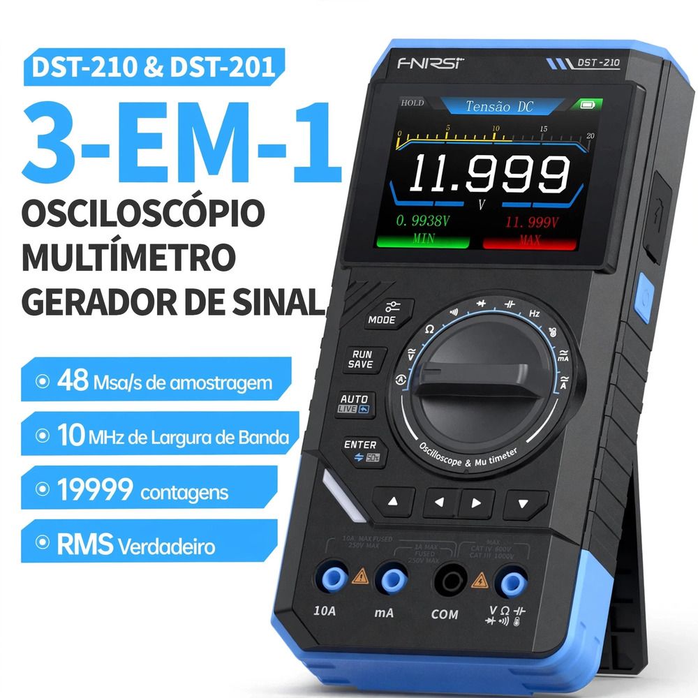 Osciloscópio Digital 3 em 1 FNIRSI DST-210