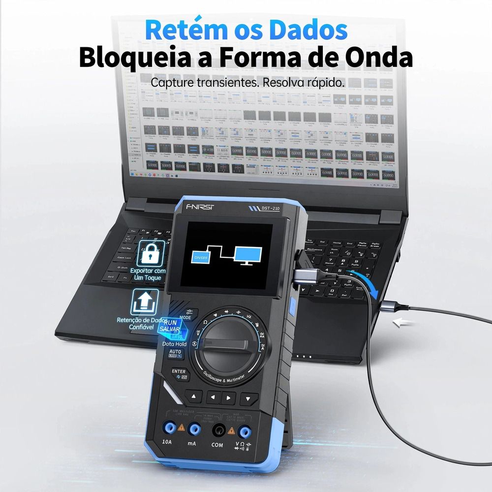 Osciloscópio Digital 3 em 1 FNIRSI DST-210