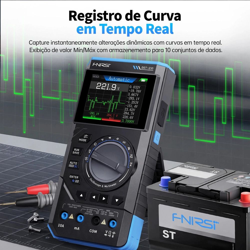 Osciloscópio Digital 3 em 1 FNIRSI DST-210