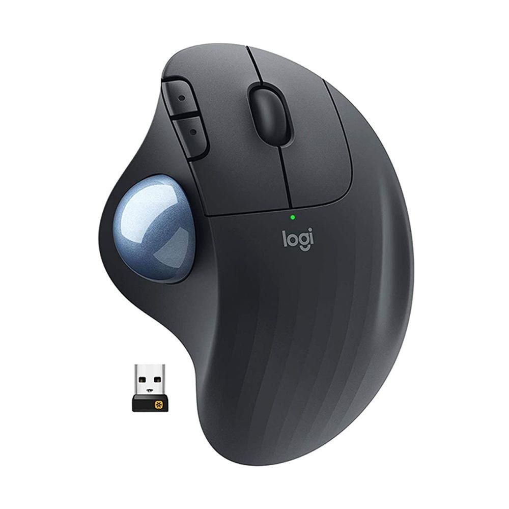 Mouse sem fio Logitech Trackball ERGO M575 Design Ergonômico, Controle Fácil do Polegar, Conexão Bluetooth e USB, Preto - 910-005869
