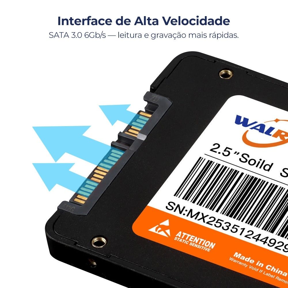 SSD Walram 1TB SATA III Leitura 544MB/s Gravação 506MB/s