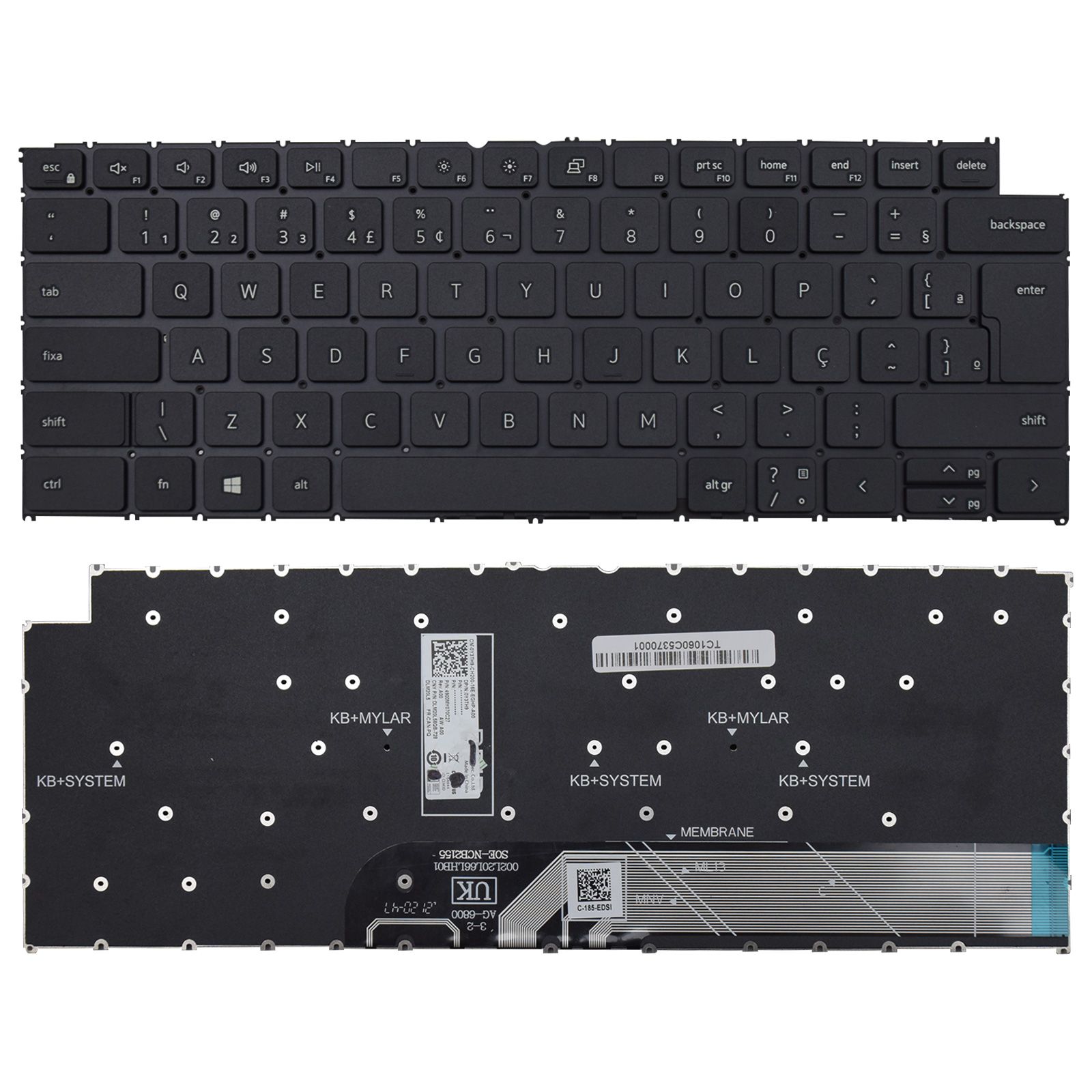 Teclado para Notebook Dell Inspiron 13-5410 ABNT2 Preto