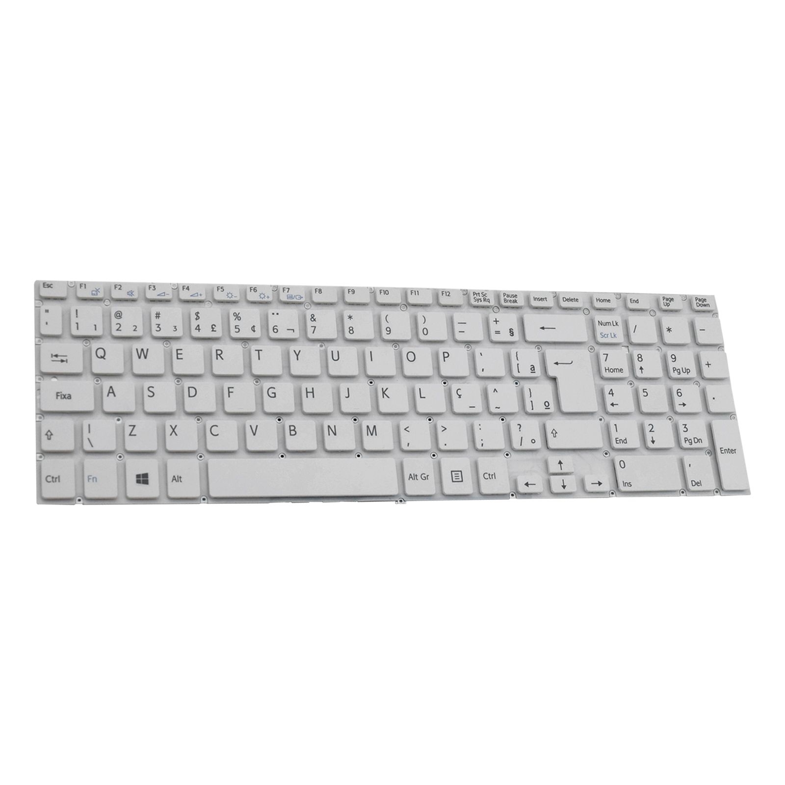 Teclado para Notebook Sony Vaio com padrão ABNT2 Branco possui teclas confortáveis com Ç e 12 meses de garantia