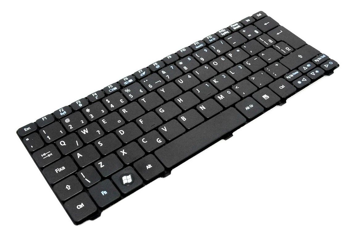 Teclado para Notebook Acer Aspire One com padrão ABNT2 - F3 Bluetooth Preto possui teclas confortáveis com Ç e 12 meses de garantia
