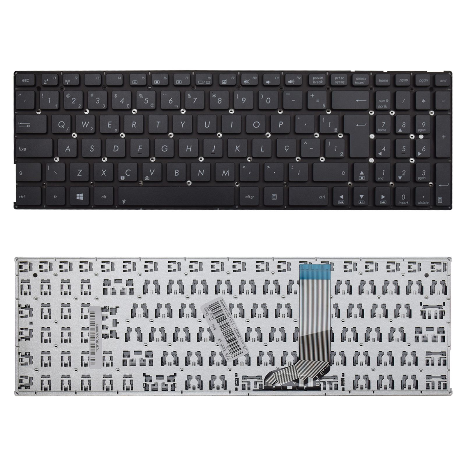 Teclado para Notebook Asus X Series X556UR-XX478T ABNT2 Preto