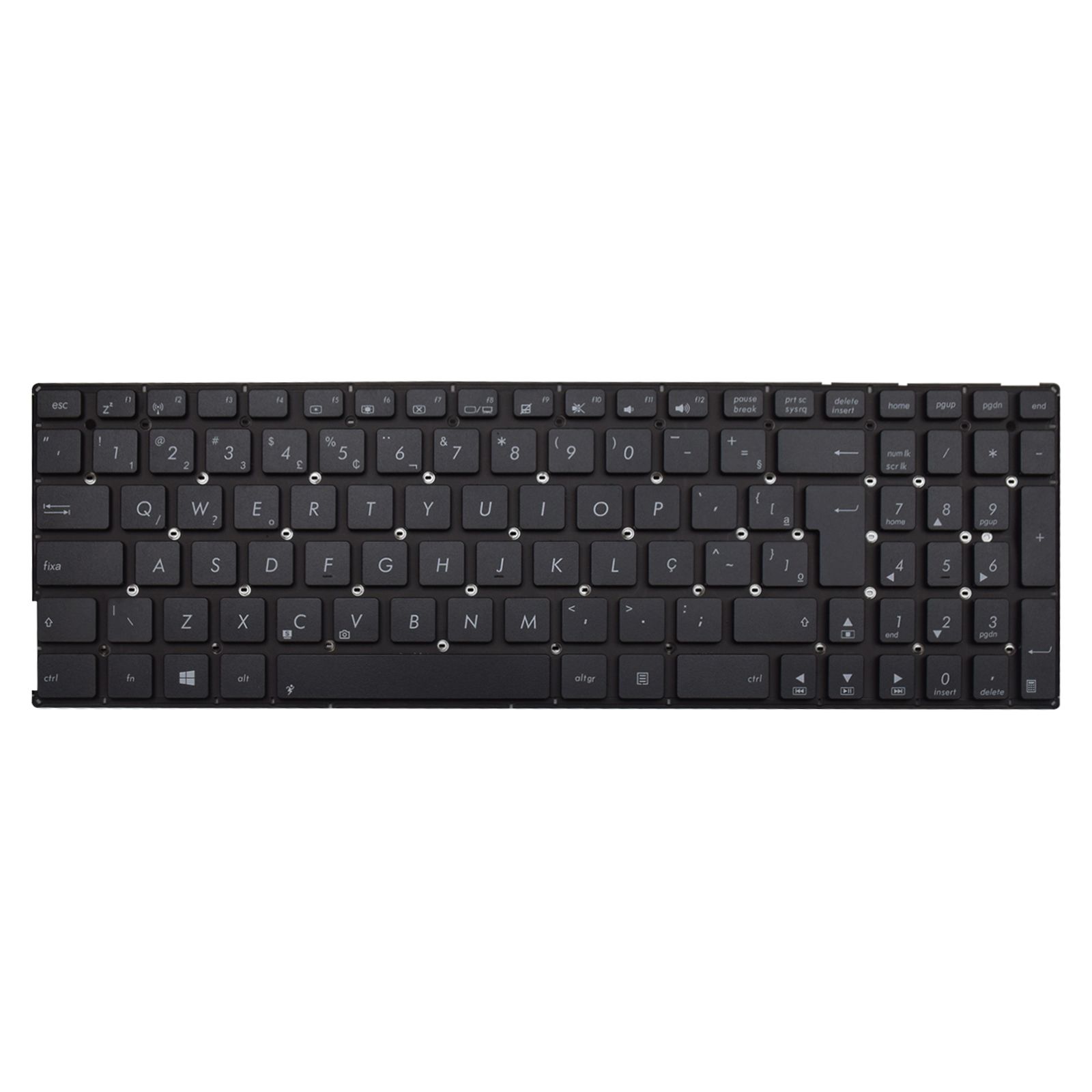 Teclado para Notebook Asus Z Series com padrão ABNT2 Preto possui teclas confortáveis com Ç e 12 meses de garantia