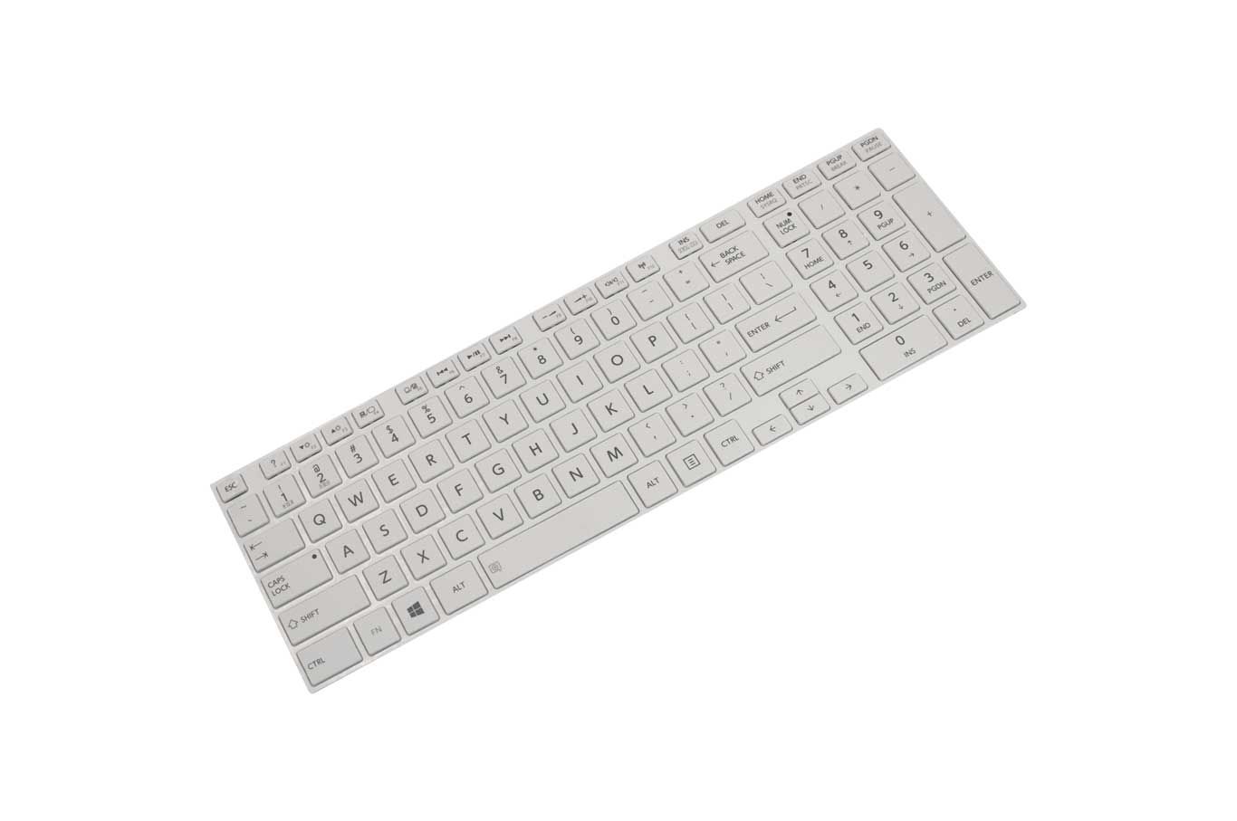 Teclado para Notebook Toshiba Satellite com padrão Inglês Internacional - US Branco possui teclas confortáveis com Ç e 12 meses de garantia