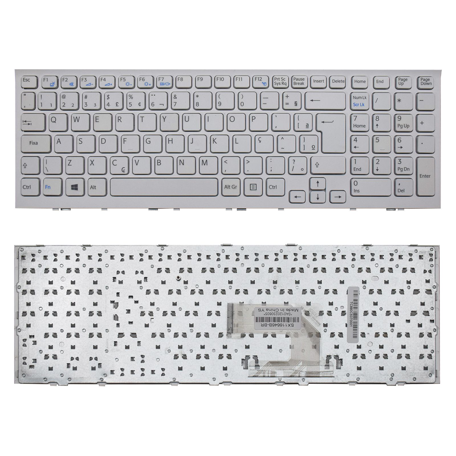 Teclado para Notebook Sony Vaio Part Number AEHK1U00120 ABNT2 Branco