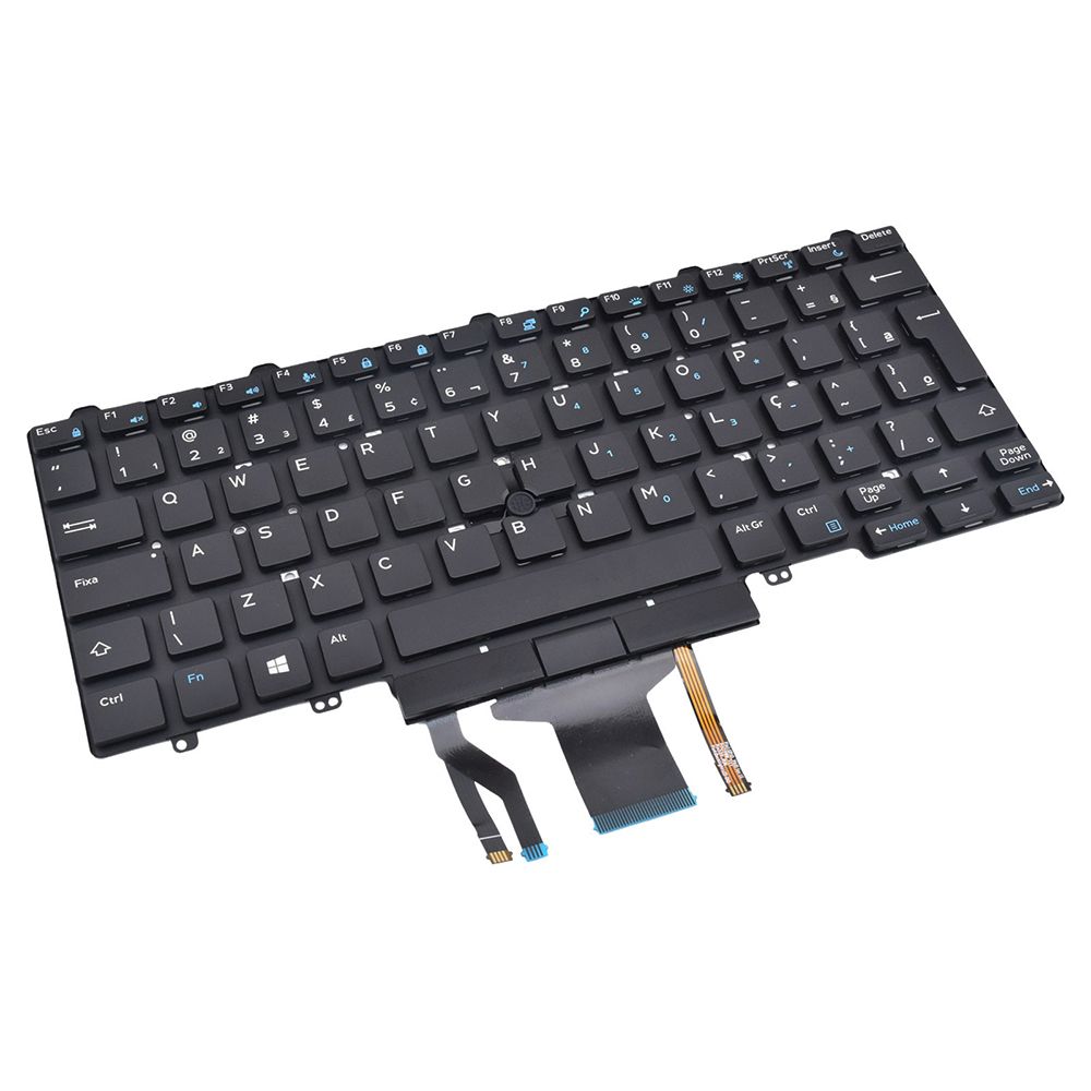 Teclado para Notebook Dell Latitude com padrão ABNT2 Preto possui teclas confortáveis com Ç e 12 meses de garantia