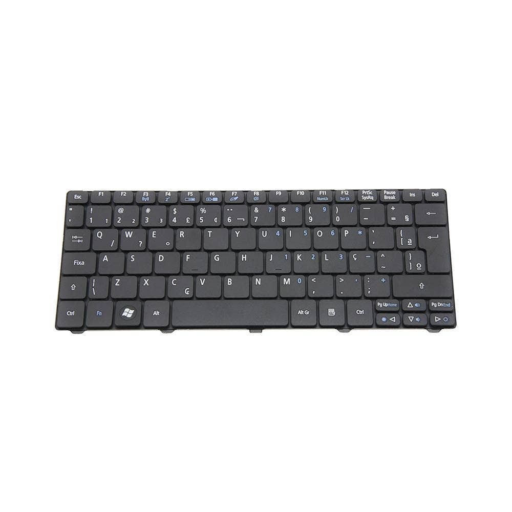 Teclado para Notebook Acer Aspire One D257-1854 D255 D260 D270, ABNT2 - F3 WI-FI Preto, possui teclas confortáveis e 12 meses de garantia.