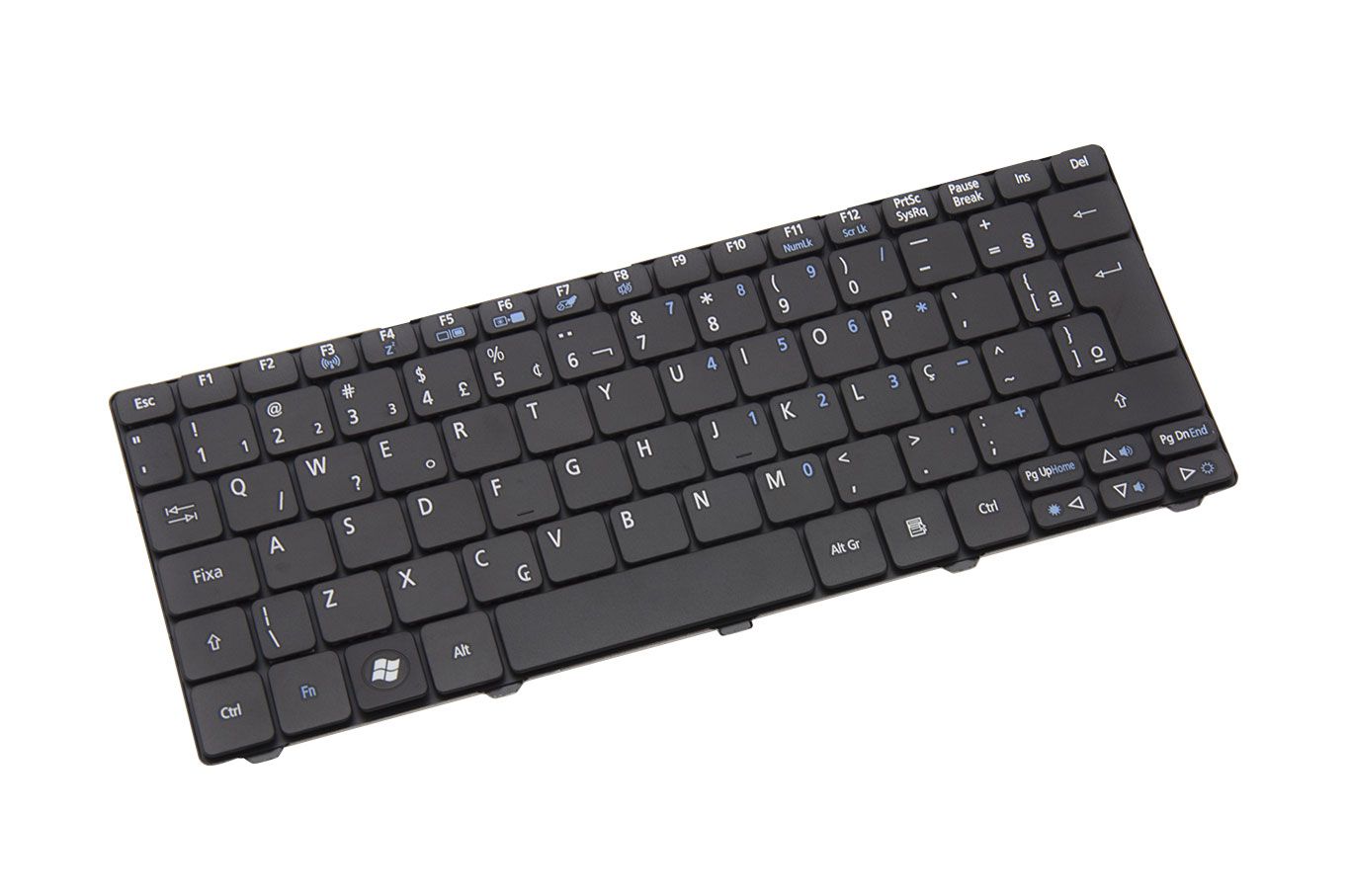 Teclado para Notebook Acer Aspire One com padrão ABNT2 - F3 WI-FI Preto possui teclas confortáveis com Ç e 12 meses de garantia