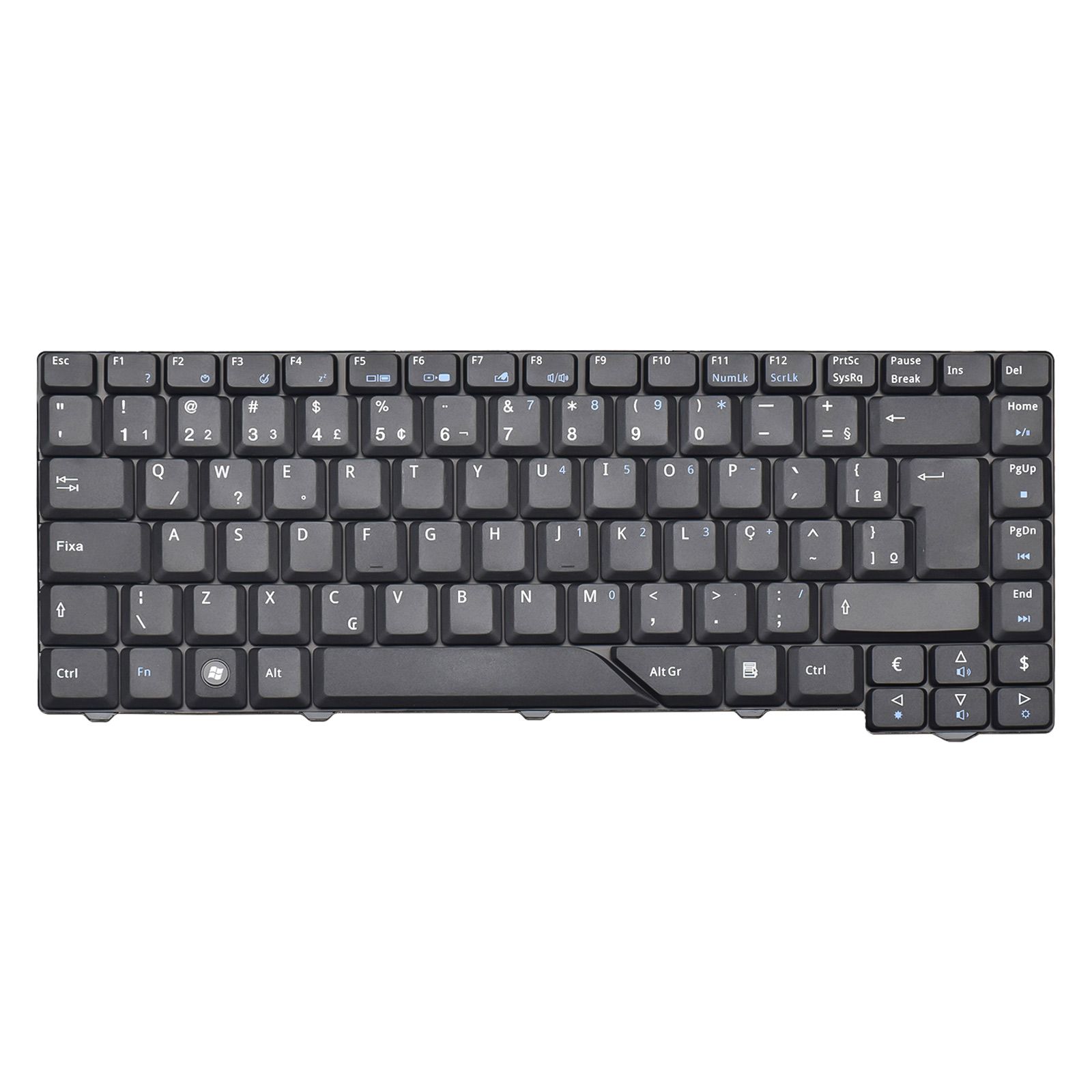 Teclado para Notebook Acer Aspire com padrão ABNT2 Preto possui teclas confortáveis com Ç e 12 meses de garantia