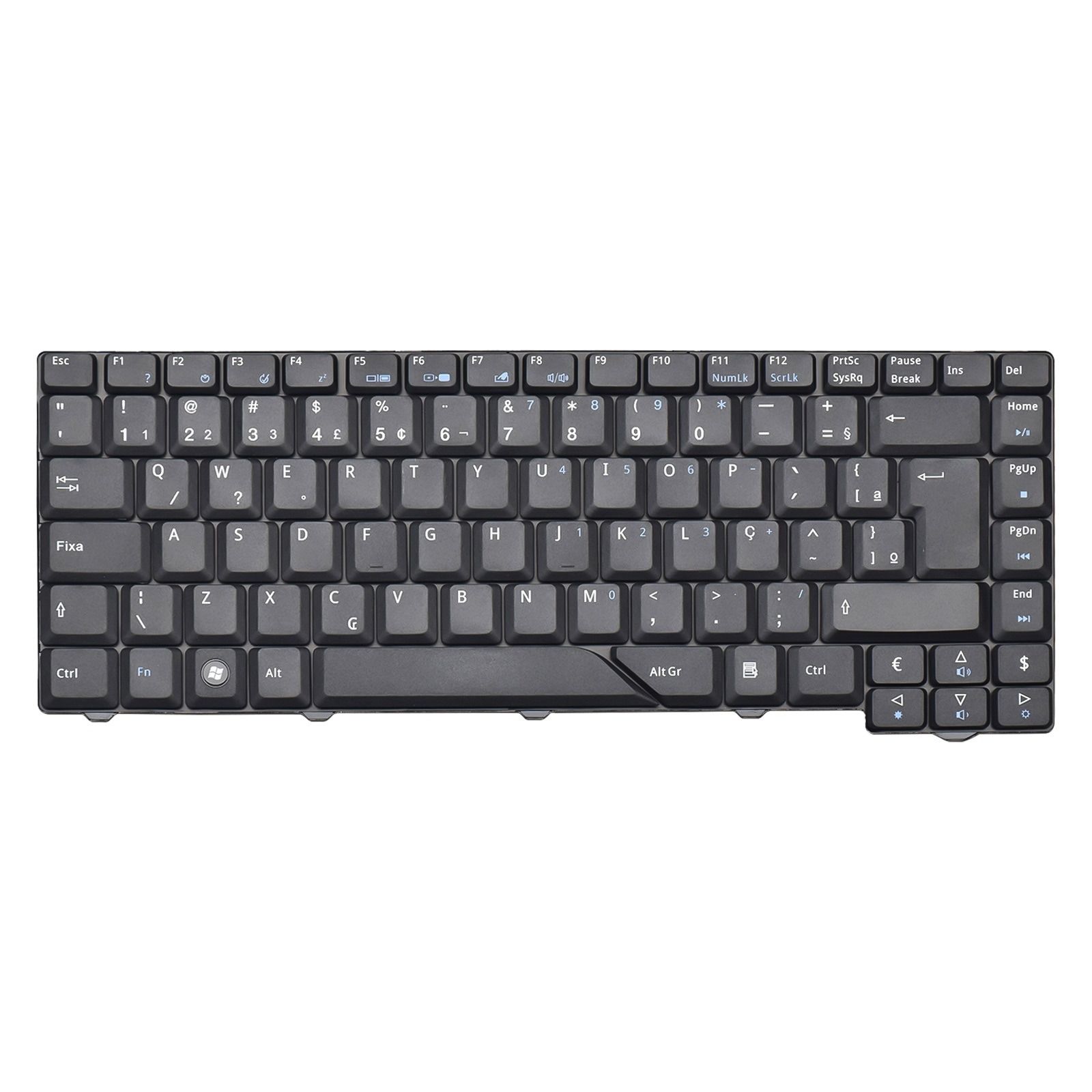 Teclado para Notebook Acer Aspire 5310-5315 5920 5710Z 5715Z, ABNT2 Preto, possui teclas confortáveis e 12 meses de garantia.