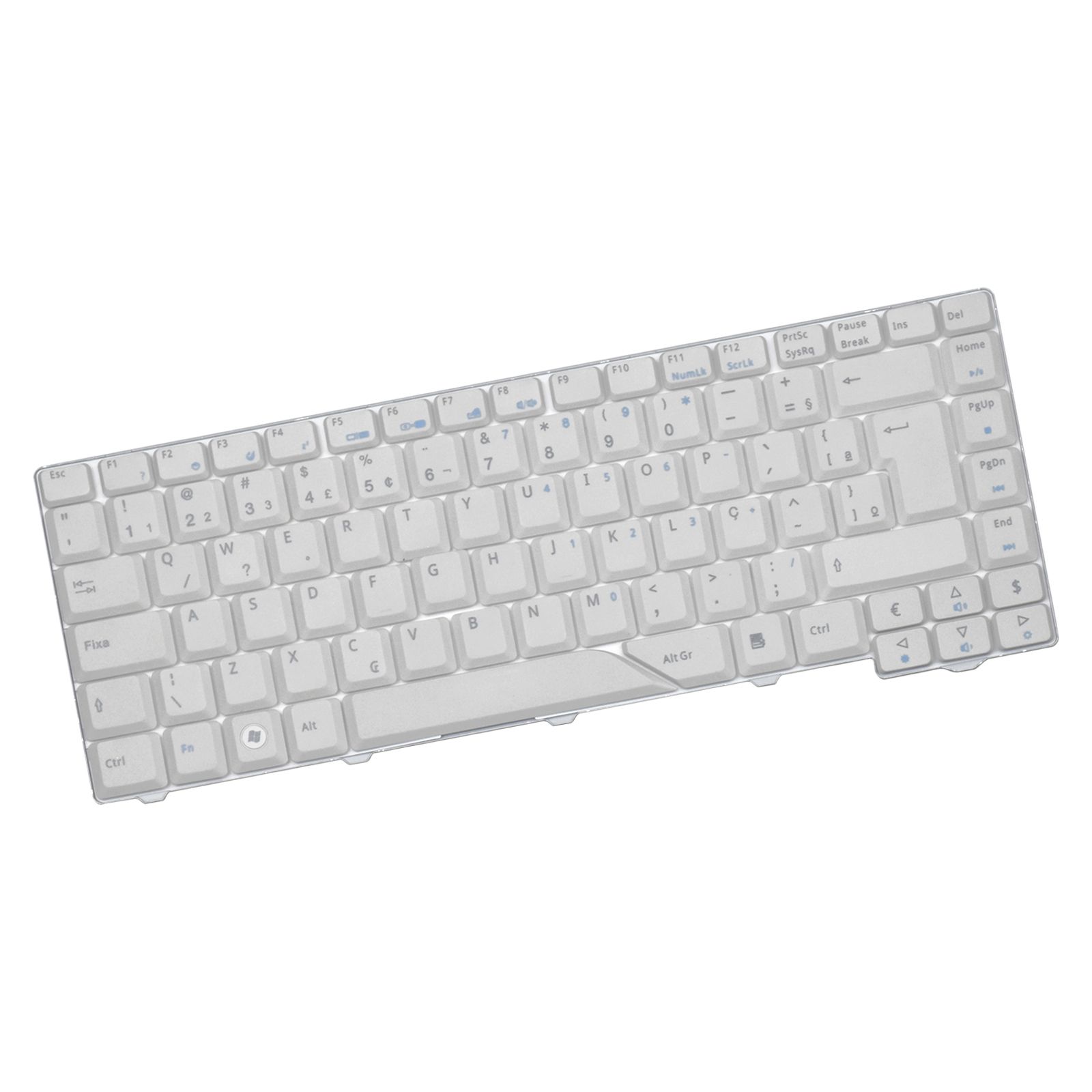 Teclado para Notebook Acer Aspire AS4310-4720Z 5520, ABNT2 Branco, possui teclas confortáveis e 12 meses de garantia.