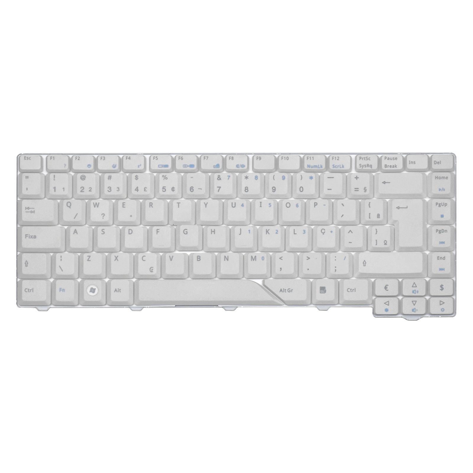 Teclado para Notebook Acer Aspire 4220 4520 4710 4720 4920 5720 5910, ABNT2 Branco, possui teclas confortáveis e 12 meses de garantia.