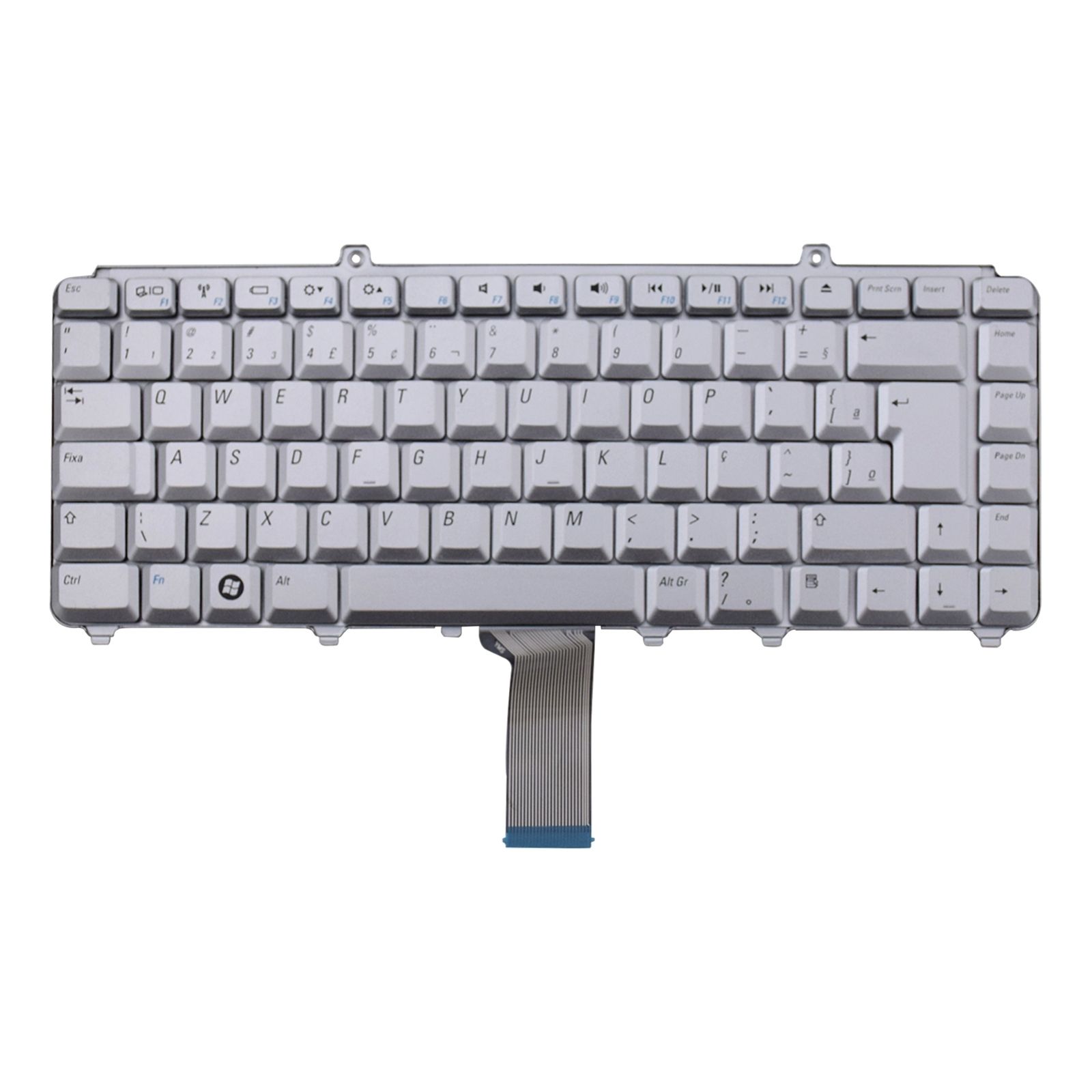 Teclado para Notebook Dell Inspiron 1521, ABNT2 Prata, possui teclas confortáveis e 12 meses de garantia.