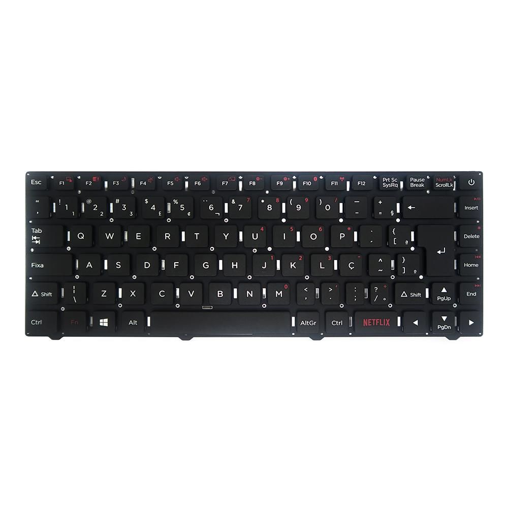 Teclado para Notebook Positivo Part Number MP-11J78PA-H77, ABNT2 Preto, possui teclas confortáveis e 12 meses de garantia.