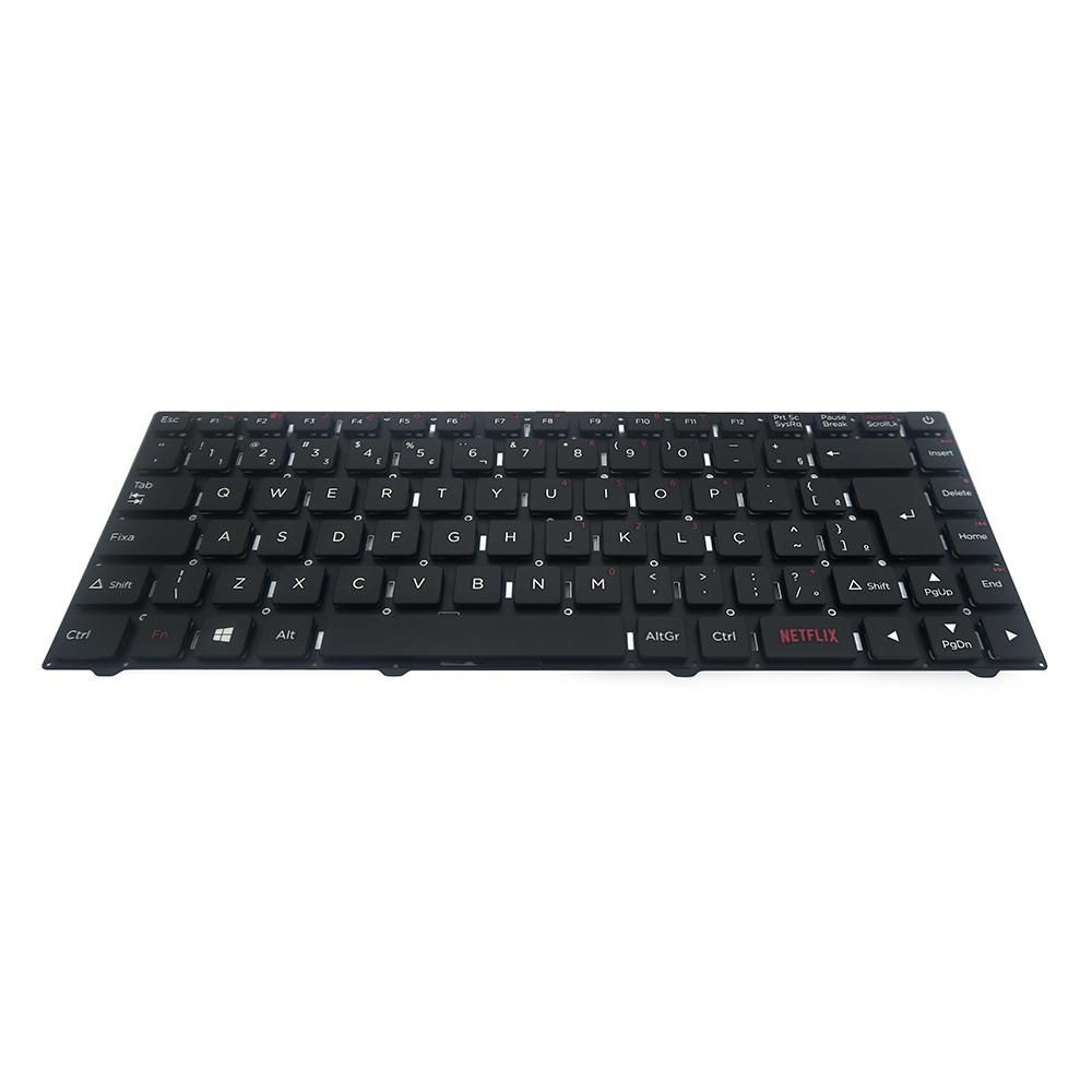 Teclado para Notebook Positivo Part Number MP-11J78PA-H77, ABNT2 Preto, possui teclas confortáveis e 12 meses de garantia.