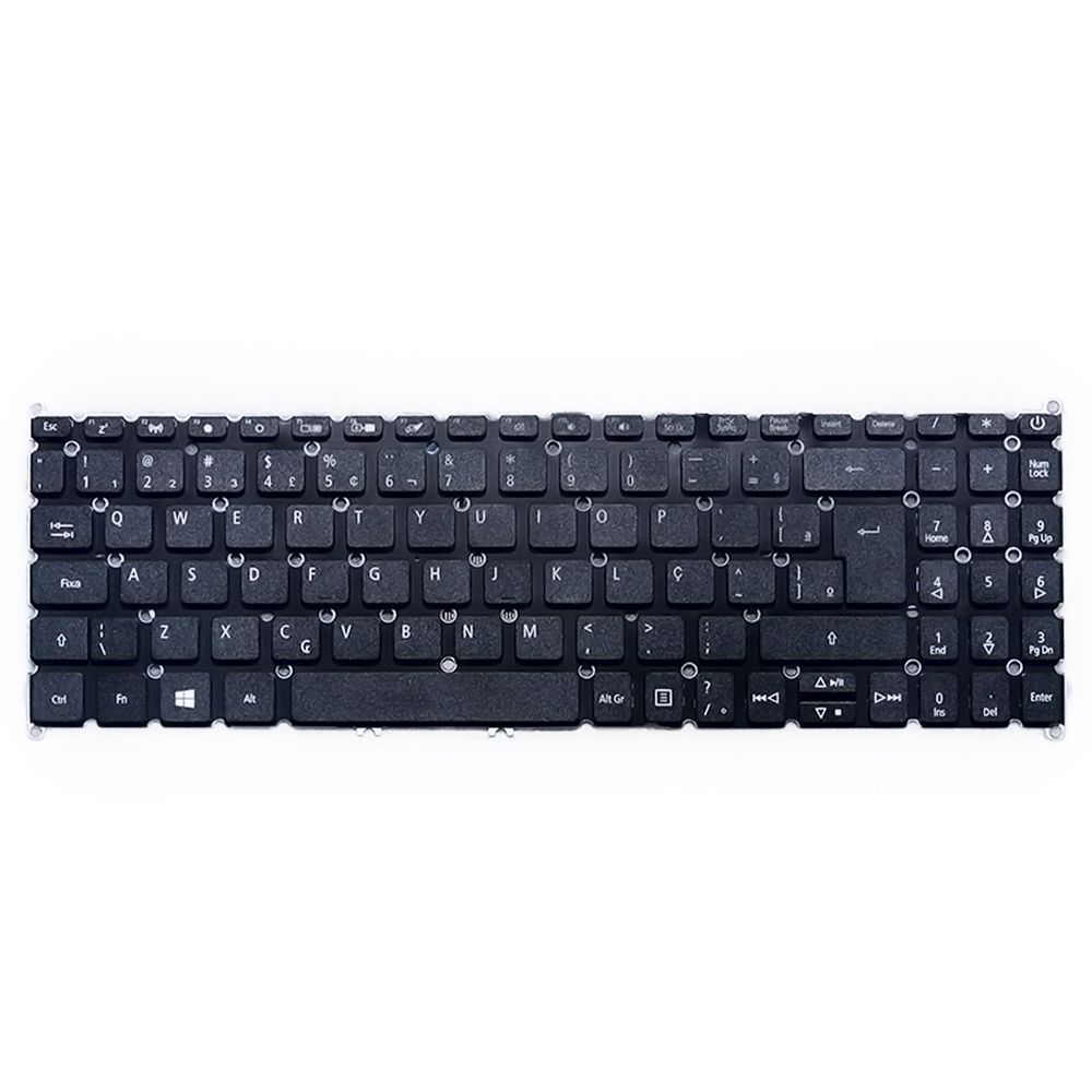 Teclado para Notebook Acer Aspire 3 A315-23G-R759, ABNT2 Preto, possui teclas confortáveis e 12 meses de garantia.