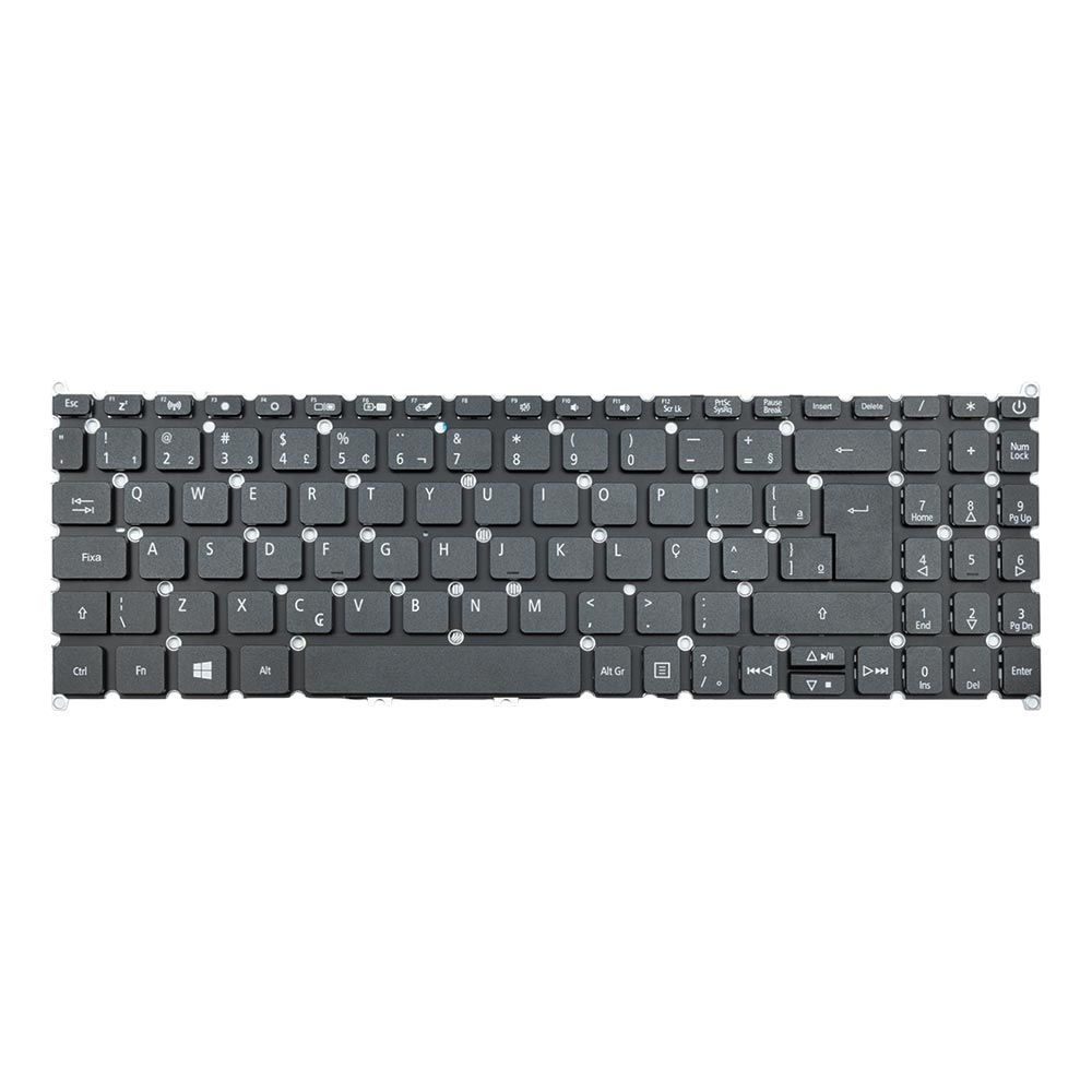 Teclado para Notebook Acer Aspire com padrão ABNT2 Preto possui teclas confortáveis com Ç e 12 meses de garantia
