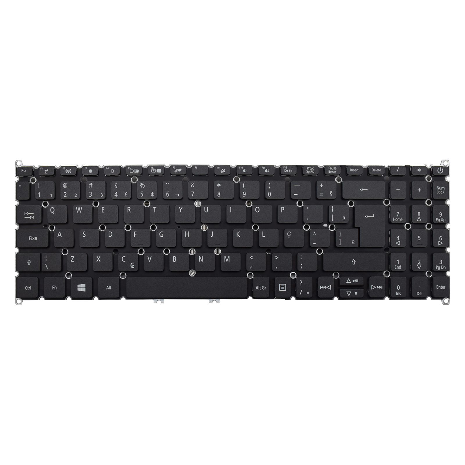 Teclado para Notebook Acer Aspire com padrão ABNT2 Preto possui teclas confortáveis com Ç e 12 meses de garantia