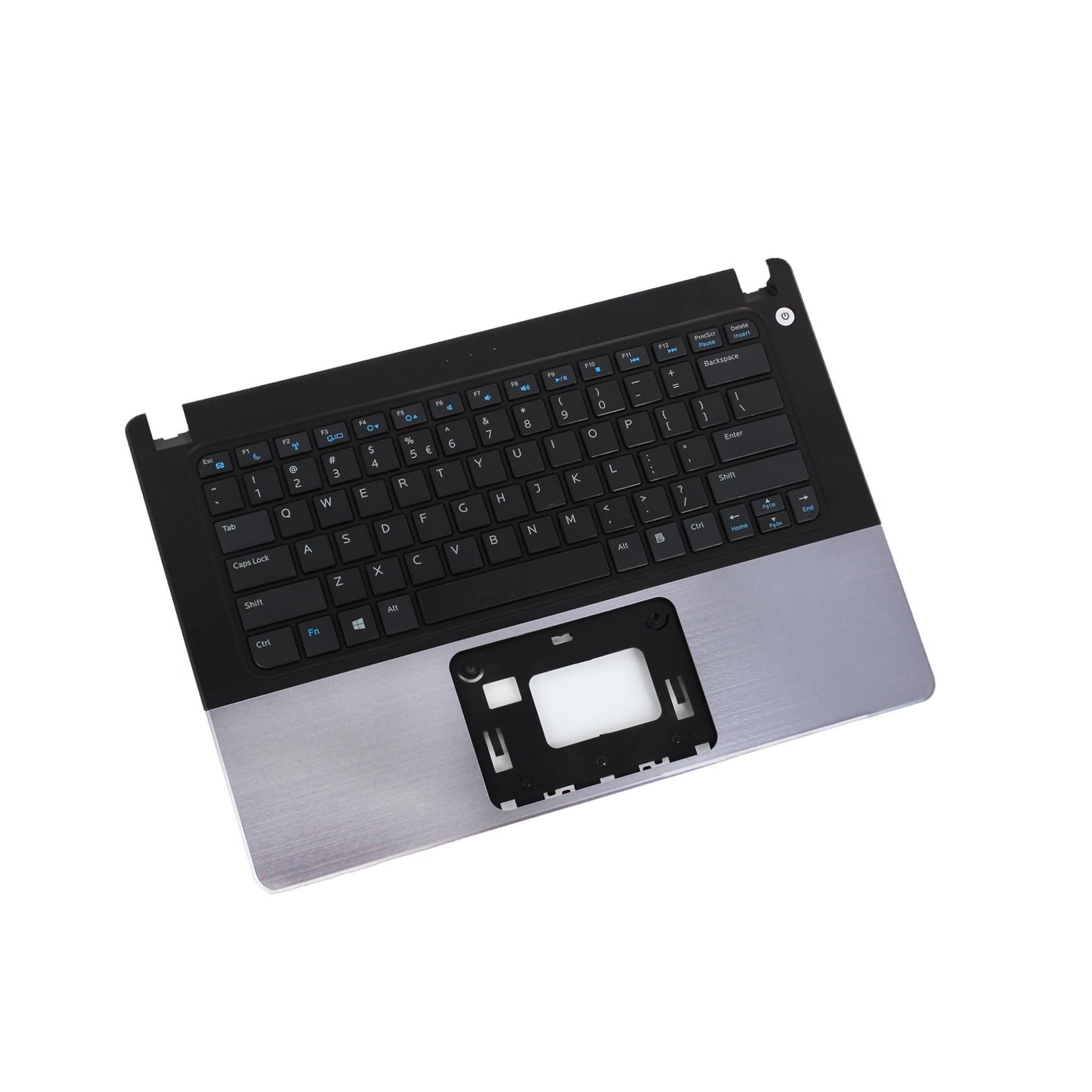 Teclado para Notebook Dell Vostro V14T-5470-A60, Inglês Internacional - US Cinza, possui teclas confortáveis e 12 meses de garantia.