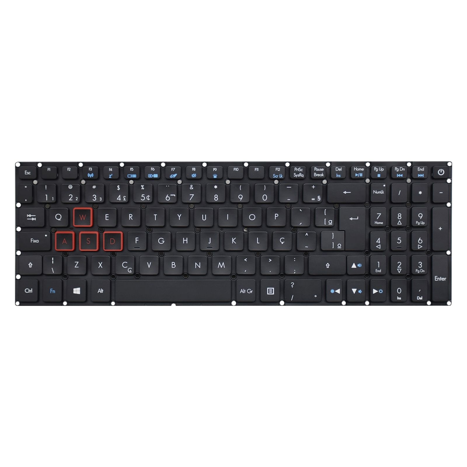 Teclado para Notebook Acer Aspire VX5-591G-5297, ABNT2 Preto, possui teclas confortáveis e 12 meses de garantia.