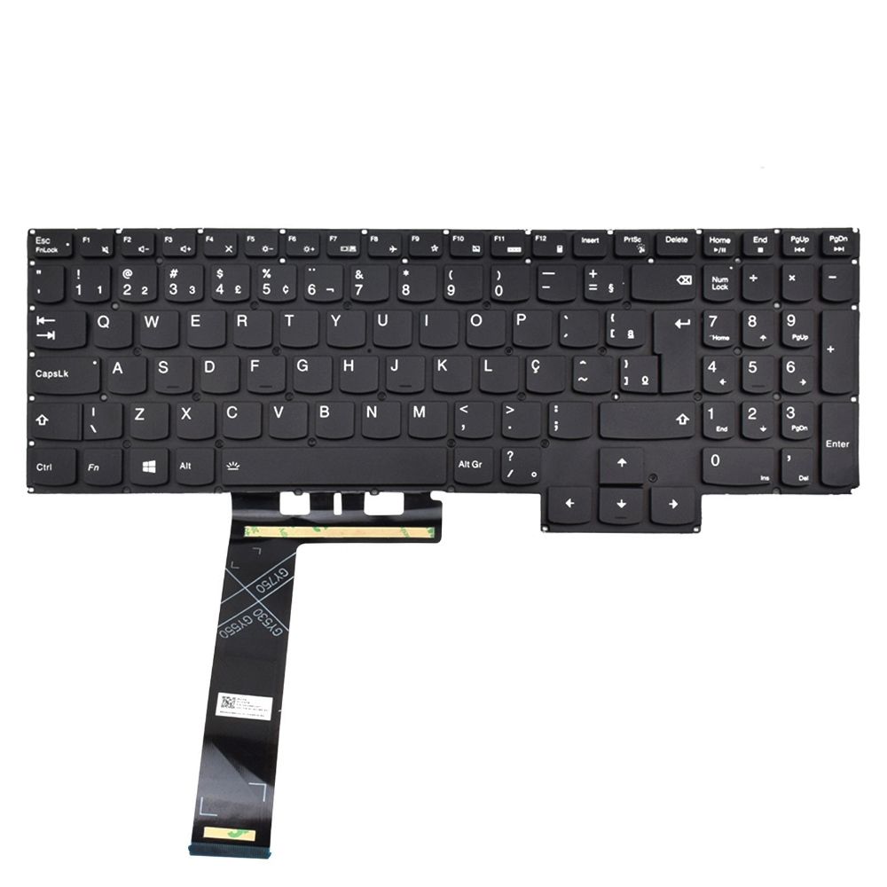 Teclado para Notebook Lenovo Gaming 3I, ABNT2 Preto, possui teclas confortáveis e 12 meses de garantia.