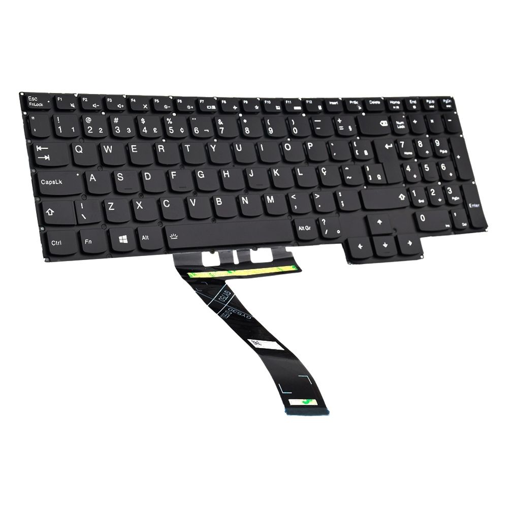 Teclado para Notebook Lenovo Ideapad Gaming 3 82MJS00400, ABNT2 Preto, possui teclas confortáveis e 12 meses de garantia.